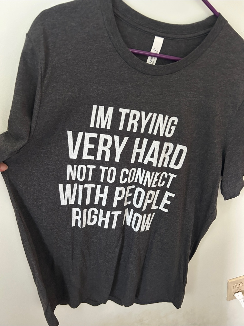 Bella Canvas Dark Gray Tee with White Text